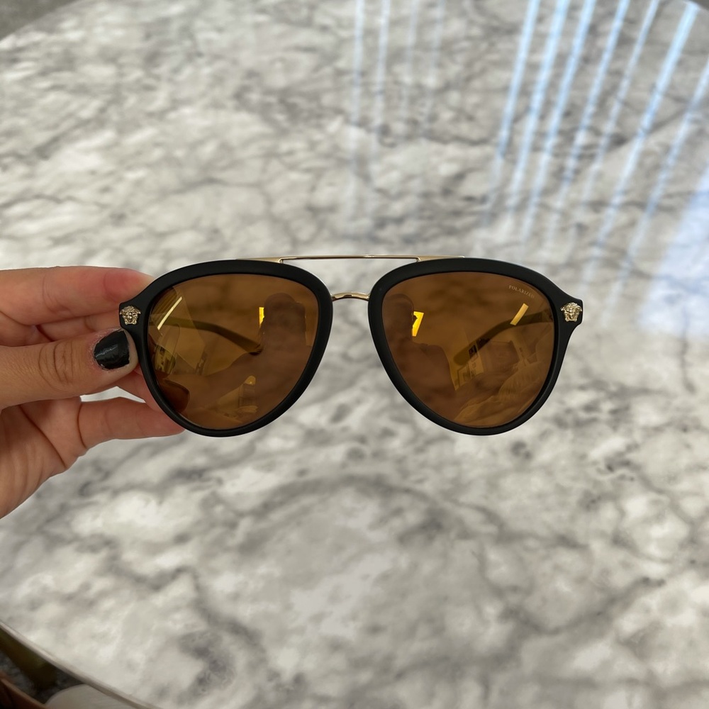 Polarized Versace aviators lightly worn